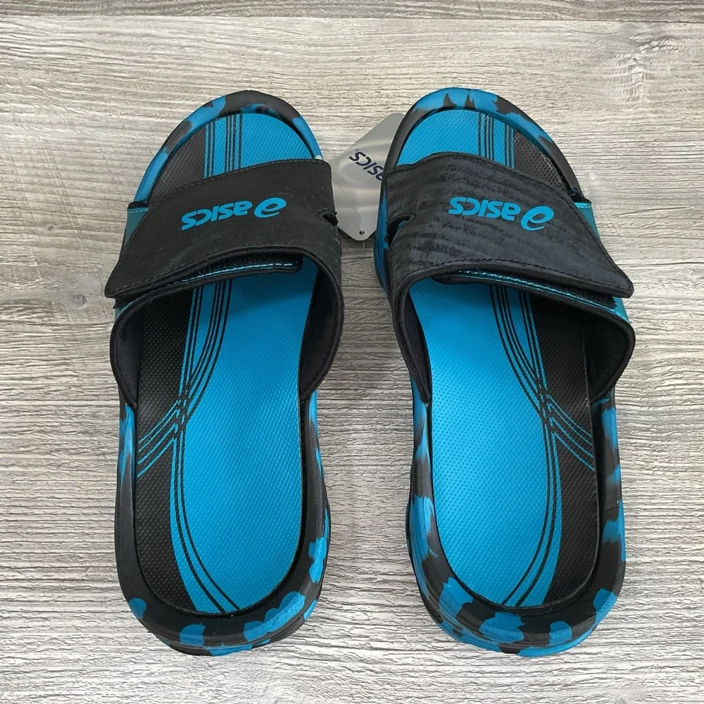 Asics Men's Lyashi Stability P210Y Electric Blue Sandals Size 7 US NEW